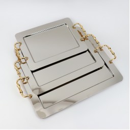 طقم تباسي استيل بتصميم عصري- قطع - 2S1CC100325