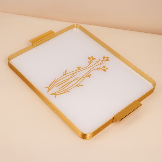 Elegant white serving tray - 53.5×38.5×3.8cm - 2S1M100410
