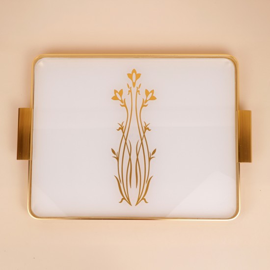 Elegant white serving tray - 53.5×38.5×3.8cm - 2S1M100410