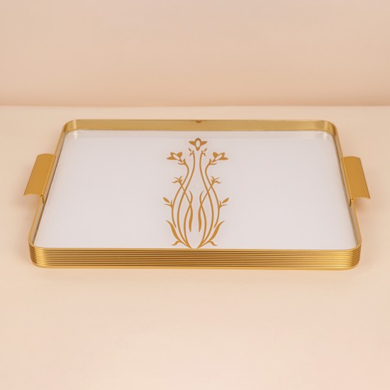 Elegant white serving tray - 53.5×38.5×3.8cm - 2S1M100410