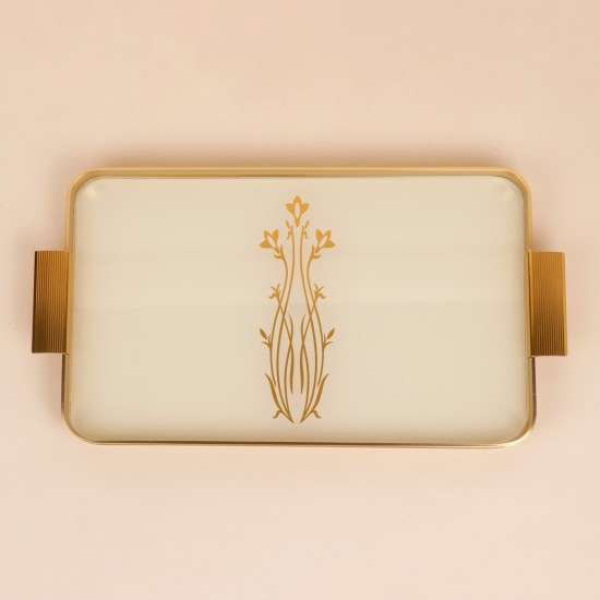 Luxury Beige Serving Tray - 3.8*24*46 cm - 2S1M100414