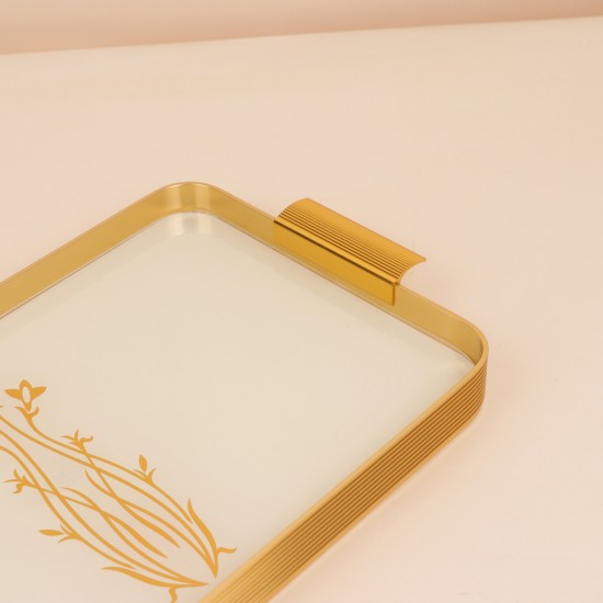 Luxury Beige Serving Tray - 3.8*24*46 cm - 2S1M100414