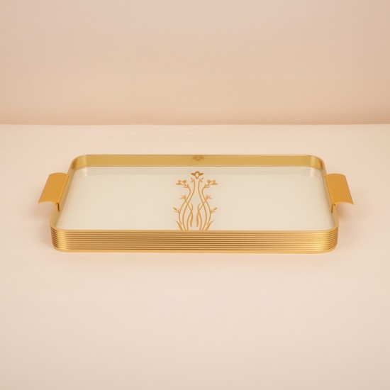 Luxury Beige Serving Tray - 3.8*24*46 cm - 2S1M100414