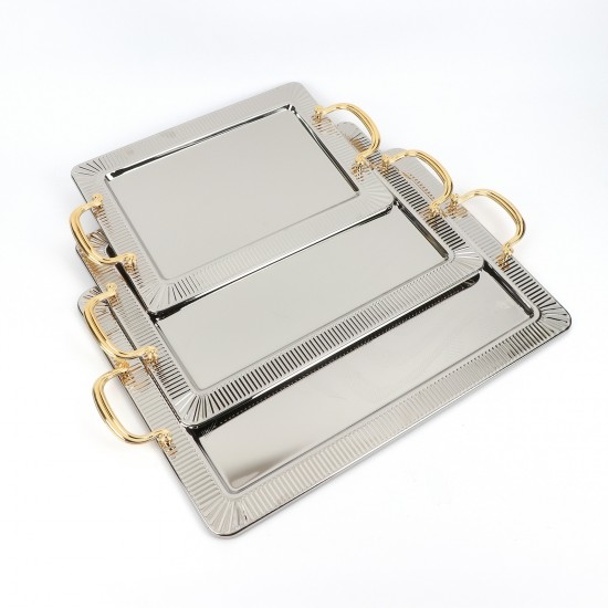 طقم تباسي تقديم بتصميم فاخر - 3 قطع - 2SS1-G03-009