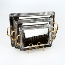 طقم تباسي تقديم بتصميم فاخر - 3 قطع - 2SS1-G03-009