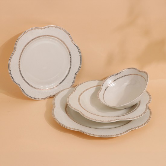 طقم عشاء فاخر بتصميم أنيق - 6 اشخاص - 24قطعة-2M1MM100538