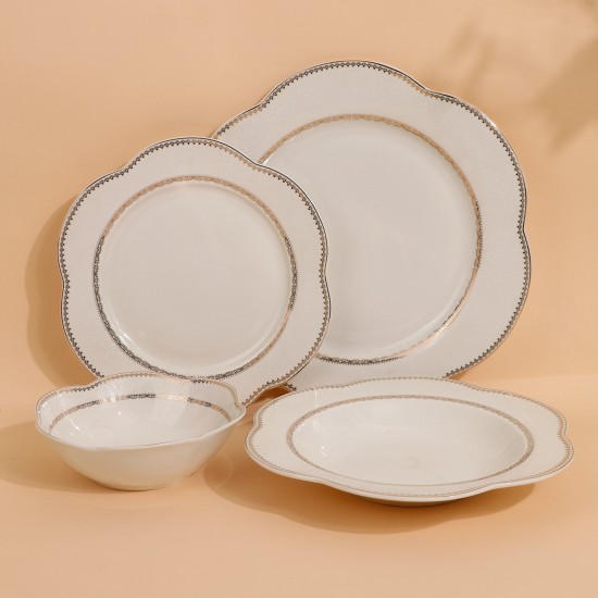 طقم عشاء فاخر بتصميم أنيق - 6 اشخاص - 24قطعة-2M1MM100538