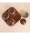 Luxury ceramic serving box set with wooden base - 4 compartments