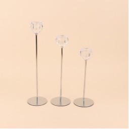 طقم شمعدان بتصميم عصري - فضي - 3 قطع - 2M3CC100139