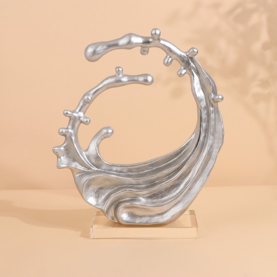 A work of art with a silver glass base - 23 x 10 x 27 cm