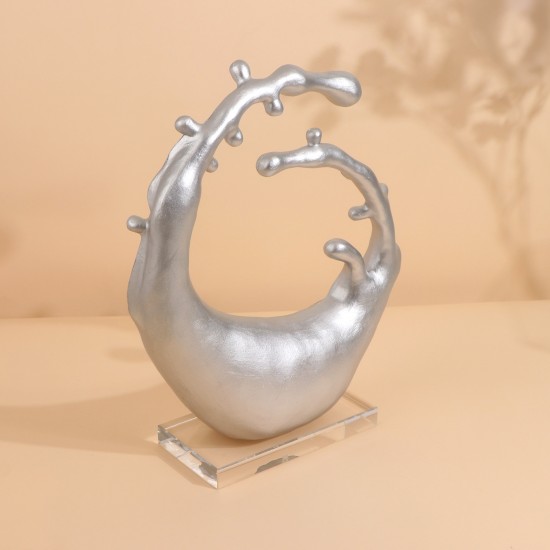 A work of art with a silver glass base - 23 x 10 x 27 cm