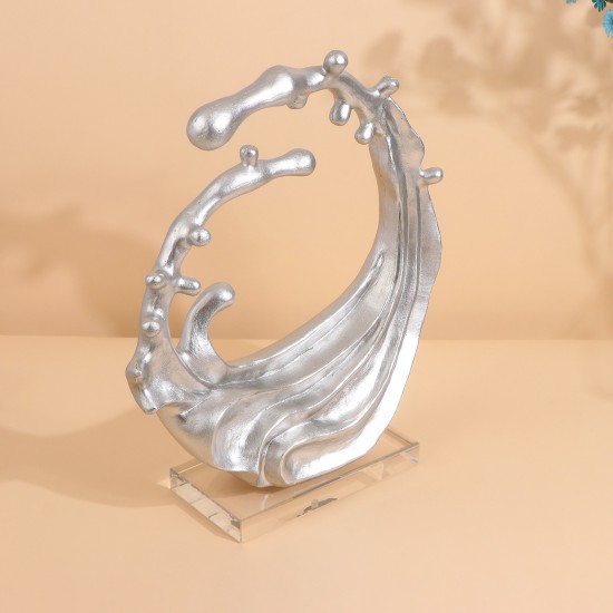 A work of art with a silver glass base - 23 x 10 x 27 cm