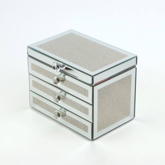 Luxury jewelry box with an elegant design, 23.5 x 15.5 x 18 cm