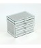 Luxury jewelry box with an elegant silver design, 23.5 x 15.5 x 18 cm