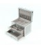 Luxury jewelry box with an elegant silver design, 23.5 x 15.5 x 18 cm
