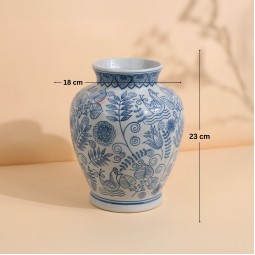 فازة سيراميك بنقوش بتصميم عصري - 2M3A100312