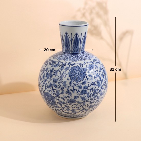 فازة سيراميك بنقوش بتصميم عصري - 2M3A100319