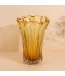Glass vase with an artistic design in a honey color - 24 x 32 cm - 2M3A200067