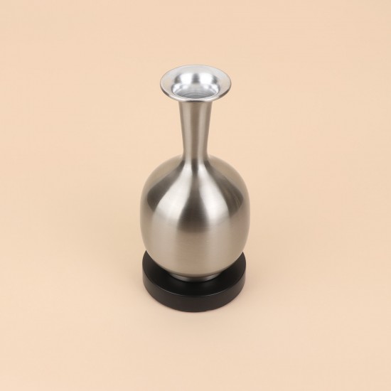فازة استيل انيقة - فضي -25×10×10 سم - 2M3A400372