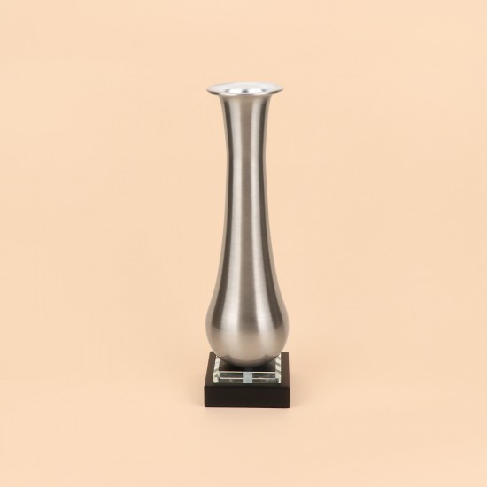 Elegant stainless steel vase - silver - 36×10×10 cm - 2M3A400382