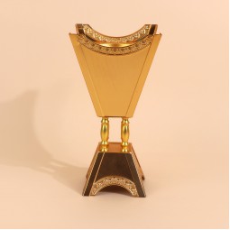 Uniquely designed metal incense burner - gold - 13 x 26 cm - 2M3F200066