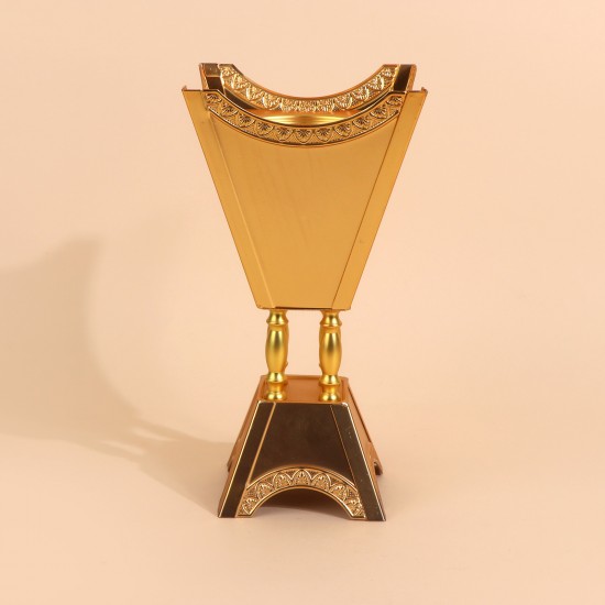 Uniquely designed metal incense burner - gold - 13 x 26 cm - 2M3F200066
