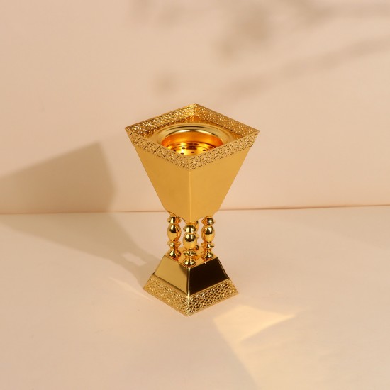 Luxury decorative incense burner, stainless steel, gold - 2S1R200133