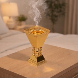 Luxury decorative incense burner, stainless steel, gold - 2S1R200133 Luxury decorative incense burner, stainless steel, gold - 2S1R200133