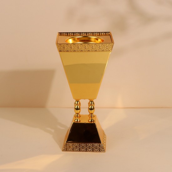 Luxury decorative incense burner, stainless steel, gold - 2S1R200136