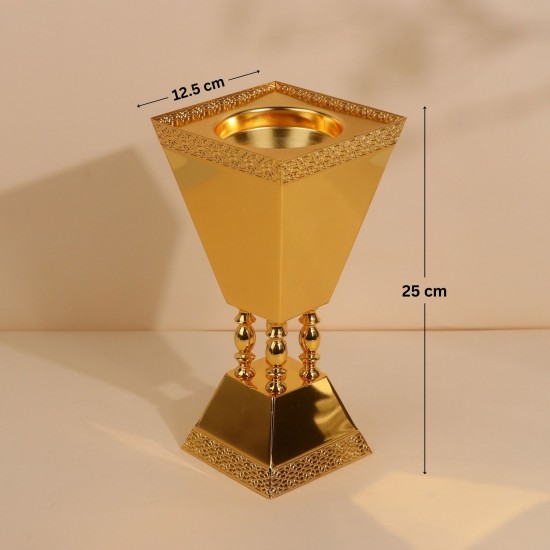 Luxury decorative incense burner, stainless steel, gold - 2S1R200136