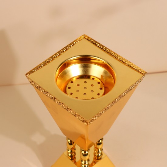 Luxury decorative incense burner, stainless steel, gold - 2S1R200136