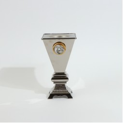 Luxury decorative incense burner, stainless steel, silver - 2S1R200139