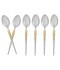 Stainless steel cutlery set, silver and gold - 20 cm - 6 pieces - 2M1D100209 Stainless steel cutlery set, silver and gold - 20 cm - 6 pieces - 2M1D100209
