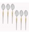 Stainless steel cutlery set, silver and gold - 20 cm - 6 pieces - 2M1D100209 Stainless steel cutlery set, silver and gold - 20 cm - 6 pieces - 2M1D100209