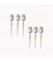 Stainless steel dessert spoon set, silver and gold - 15 cm - 6 pieces - 2M1D200211