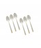 Stainless steel dessert spoon set, silver and gold - 15 cm - 6 pieces - 2M1D100216