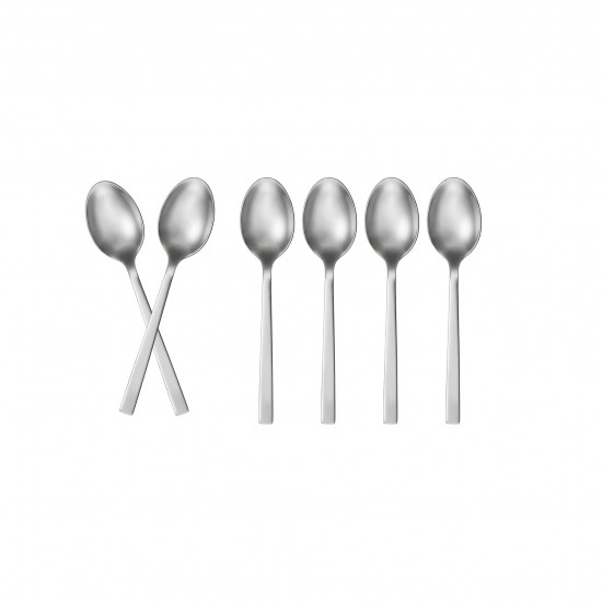 Stainless steel dessert spoon set, silver - 15 cm - 6 pieces - 2M1D100221
