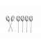 Stainless steel dessert spoon set, silver - 15 cm - 6 pieces - 2M1D100221
