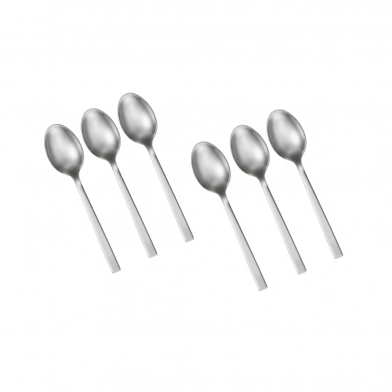 Stainless steel dessert spoon set, silver - 15 cm - 6 pieces - 2M1D100221