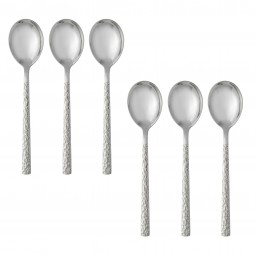 Stainless steel soup spoons - silver - 20 cm - 6 pieces - 2M1D100231