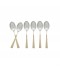 Stainless steel dessert spoon set, silver and gold - 15 cm - 6 pieces - 2M1D100234