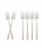 Stainless steel dinner fork set, silver and gold - 20 cm - 6 pieces - 2M1D200215