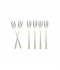 Stainless steel dessert fork set, silver and gold - 15cm - 6 pieces - 2M1D200217