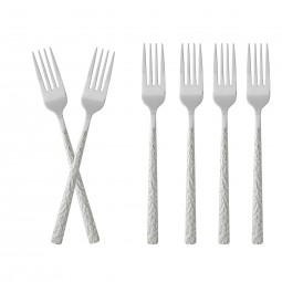 Stainless steel silver dinnerware set - 20 cm - 6 pieces - 2M1D200226