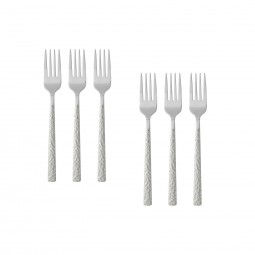 Silver Stainless Steel Dessert Fork Set - 15 cm - 6 Pieces - 2M1D200228