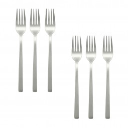 Stainless steel dessert fork set, silver - 15 cm - 6 pieces - 2M1D200240