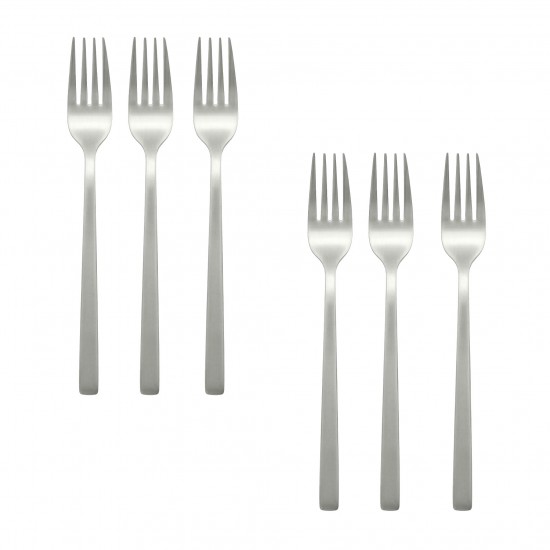 Stainless steel dessert fork set, silver - 15 cm - 6 pieces - 2M1D200240