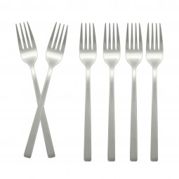 Stainless steel dessert fork set, silver - 15 cm - 6 pieces - 2M1D200240 Stainless steel dessert fork set, silver - 15 cm - 6 pieces - 2M1D200240