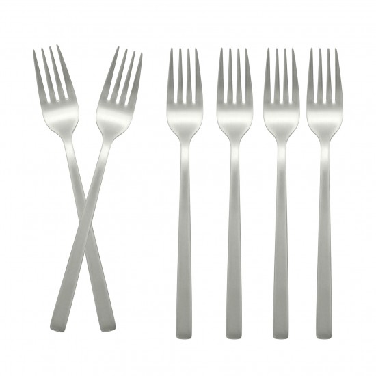 Stainless steel dessert fork set, silver - 15 cm - 6 pieces - 2M1D200240