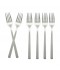 Stainless steel dessert fork set, silver - 15 cm - 6 pieces - 2M1D200240